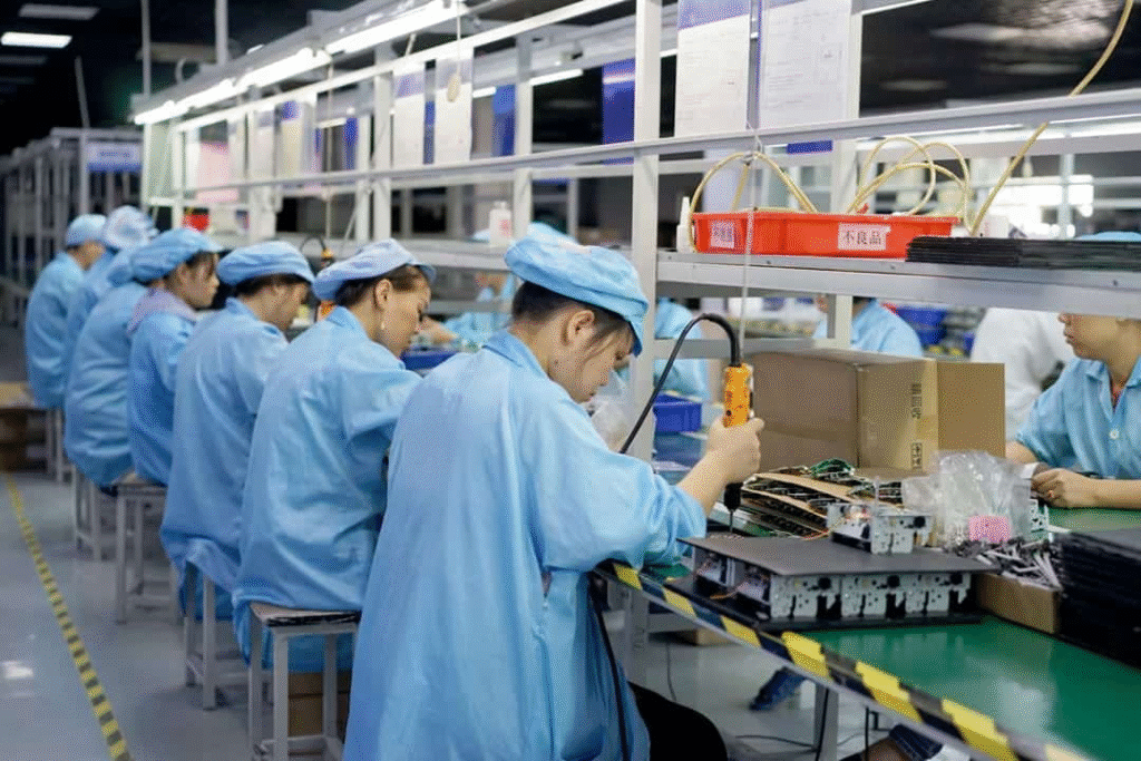 Integrated manufacturing workflow on electronic assembly line