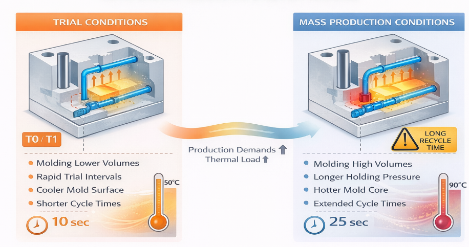 Why successful trials hide mold cooling design issues in mass production