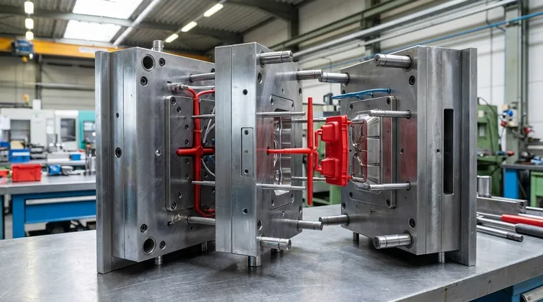 Injection molding mold types in use on a production floor