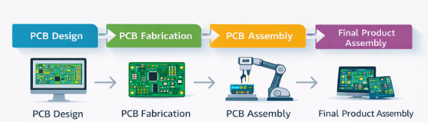 electronics manufacturing process from PCB assembly to final product