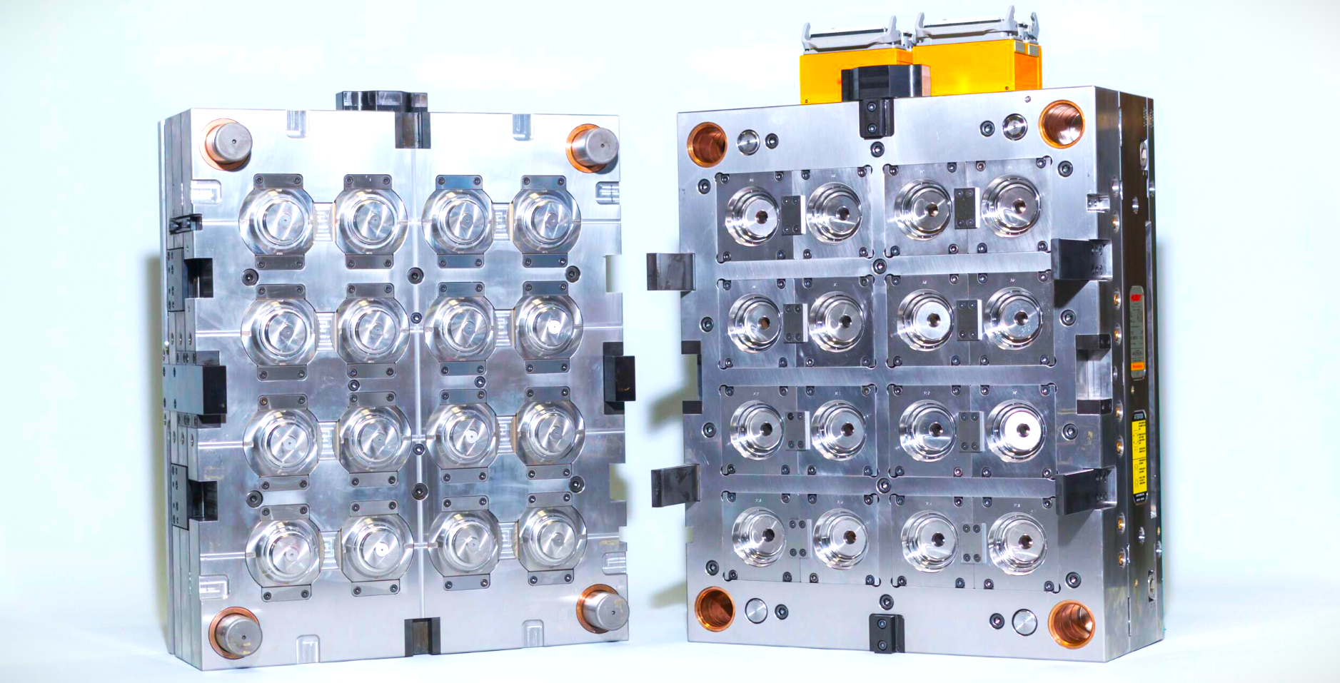 Multi-cavity injection mold used in high-volume production showing flow balance related to production instability