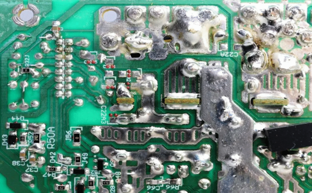PCB defects caused by poor coating control and contamination