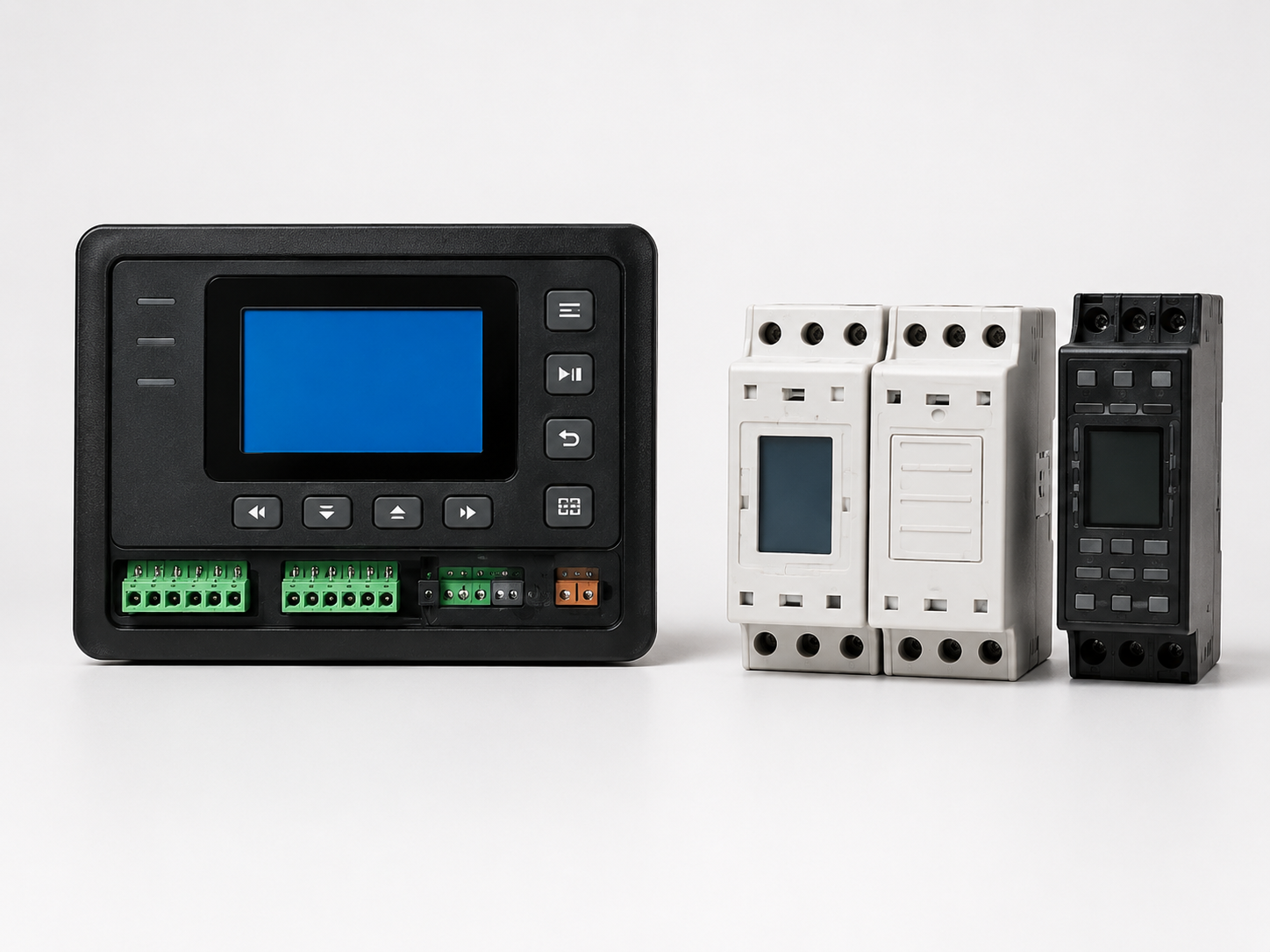 Industrial control products with electronic modules and control panels