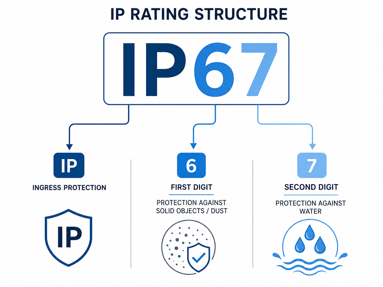 IP rating guide structure for electronic products
