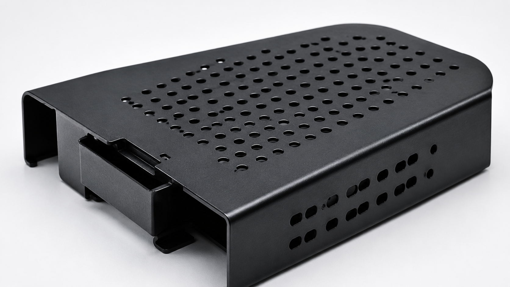 Powder coating finish for metal electronic enclosure housings