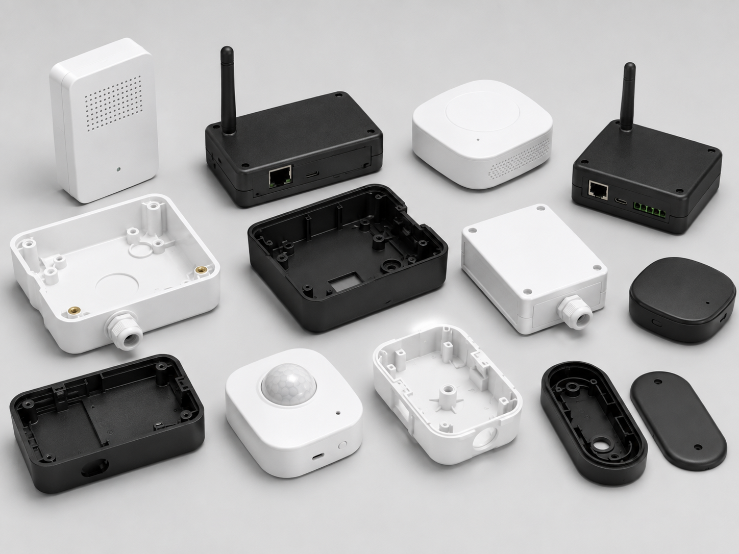 Sensor and IoT device enclosures for compact electronics