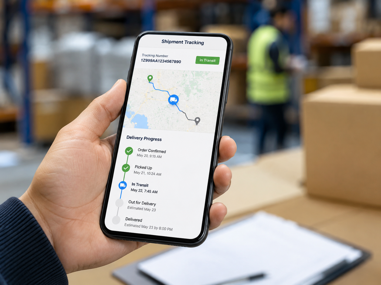 Tracking update for electronics packaging and shipping