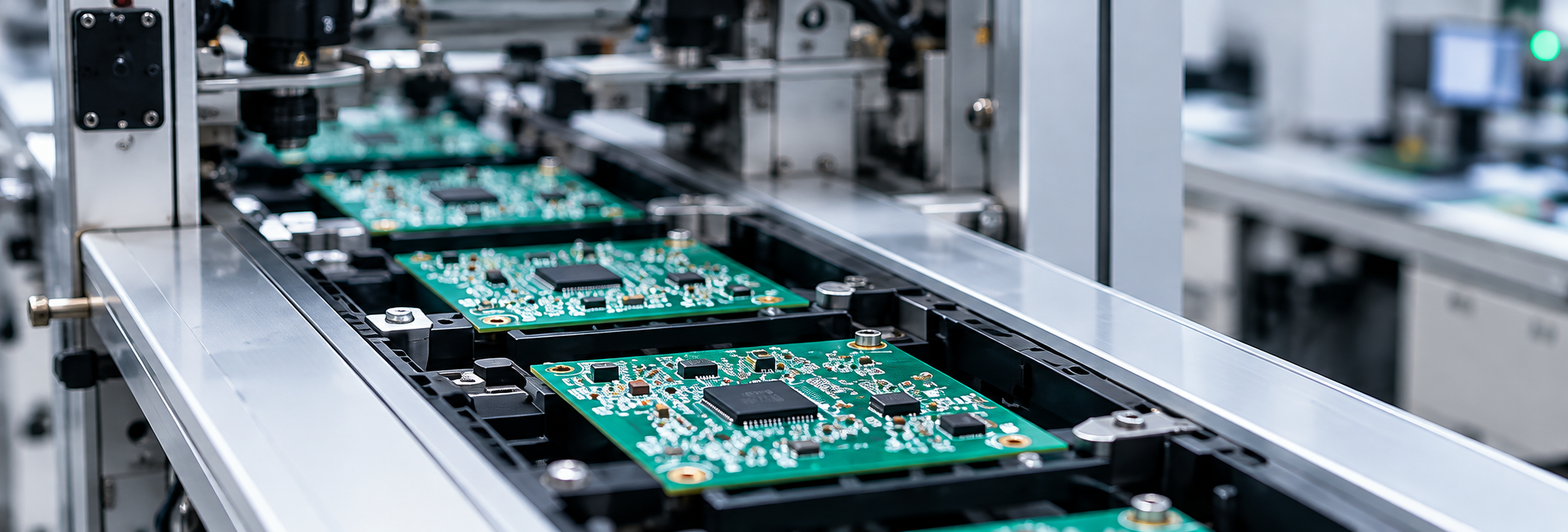 Production PCB assembly manufacturing line