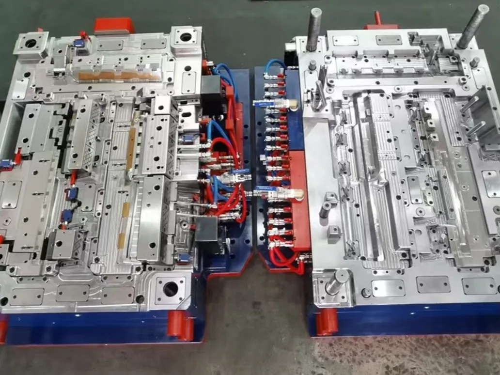 Complex injection mold with slides, lifters and insert features